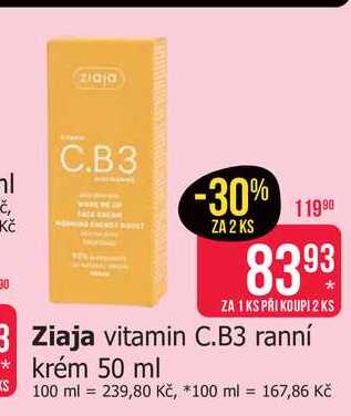 Ziaja vitamin C.B3 ranní krém 50 ml Teta drogerie