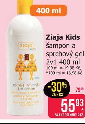 Ziaja Kids šampon a sprchový gel 2v1 400 ml Teta drogerie