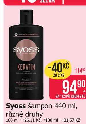 Syoss šampon 440 ml, různé druhy Teta drogerie