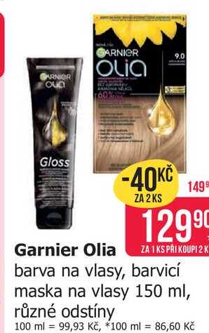 Gloss Garnier Olia barva na vlasy, barvicí maska na vlasy 150 ml, různé odstíny Teta drogerie