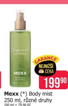 Mexx Body mist 250 ml, různé druhy 