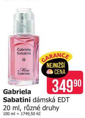 Gabriela Sabatini dámská EDT 20 ml, různé druhy