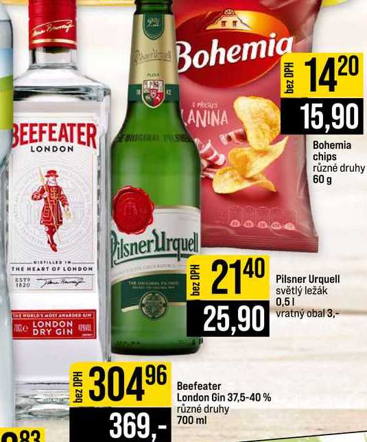 Beefeater London Gin 37,5-40% různé druhy 700 ml