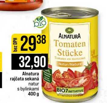 Alnatura rajčata sekaná natur s bylinkami 400 g 