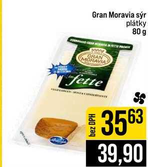 Gran Moravia sýr plátky 80 g  