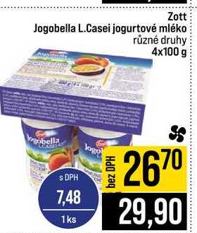 Zott Jogobella L.Casei jogurtové mléko různé druhy 4x100 g