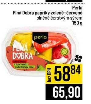 Perla Plná papriky zelené+červené plněné čerstvým sýrem 150