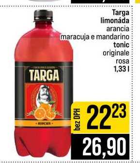 Targa limonáda arancia maracuja e mandarino tonic originale rosa 1,33l