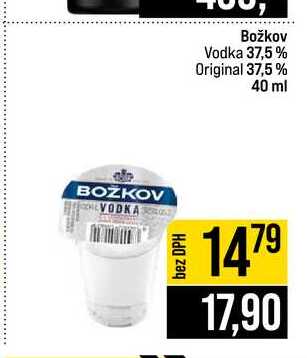 Božkov Vodka 37,5% Original 37,5% 40 ml