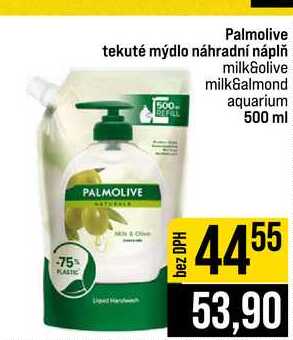 Palmolive tekuté mýdlo náhradní náplň milk&almond 500 aquarium 500 ml
