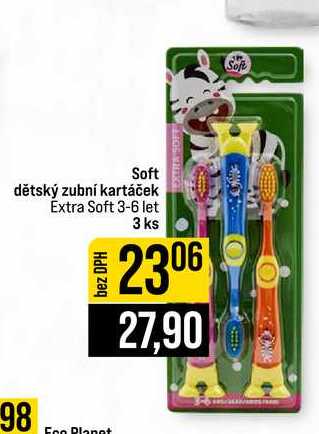 Soft dětský zubní kartáček Extra Soft 3-6 let 3 ks 