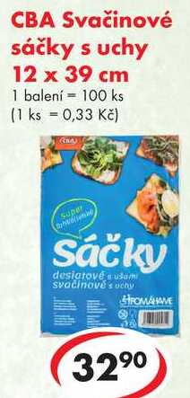 CBA Svačinové sáčky s uchy 12 x 39 cm, 100 ks