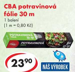 CBA potravinová fólie 30 m