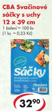 CBA Svačinové sáčky s uchy 12 x 39 cm, 100 ks