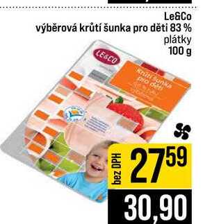 Le&Co výběrová krůtí šunka pro děti 83% plátky 100 g