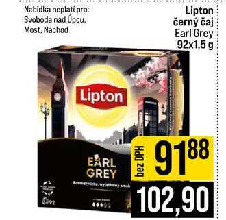 Lipton černý čaj Earl Grey 92x1,5 g