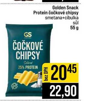 Golden Snack Protein čočkové chipsy smetana+cibulka sůl 55 g 