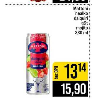 Mattoni nealko daiquiri g&t mojito 330 ml 