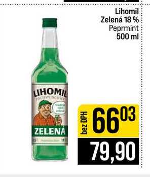 Lihomil Zelená 18% Peprmint 500 ml