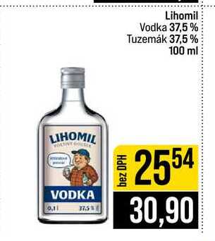 Lihomil Vodka 37,5 % Tuzemák 37,5% 100 ml