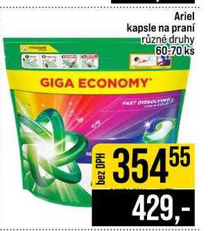 Ariel kapsle na praní různé druhy 60-70 ks