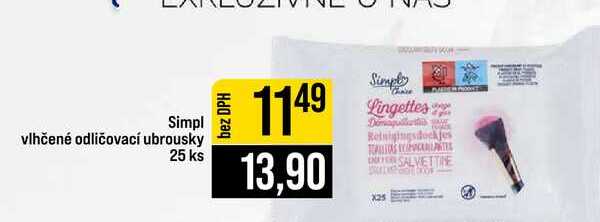 Simpl vlhčené odličovací ubrousky 25 ks