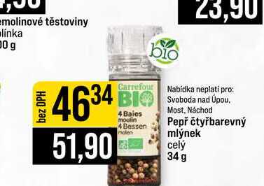 Pepř čtyřbarevný mlýnek celý 34 g
