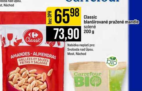 Classic blanšírované pražené mandle solené 200 g
