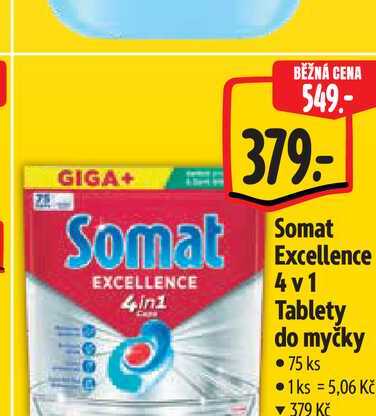 Somat Excellence 4v1 Tablety do myčky 75 ks