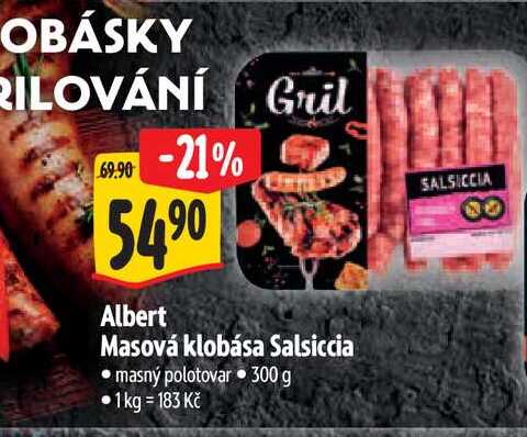 Albert Masová klobása Salsiccia300 g