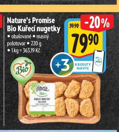Nature's Promise Bio Kuřecí nugetky 220 g