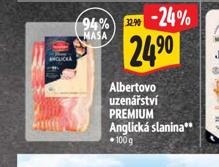  Albertovo uzenářství PREMIUM Anglická slanina  100 g 
