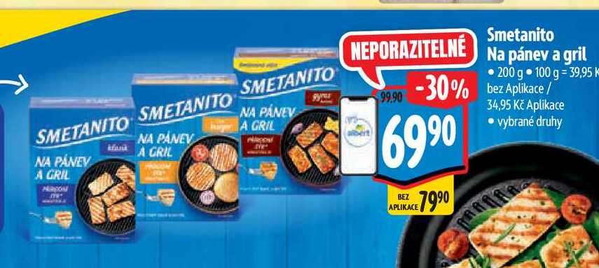Smetanito Na pánev a gril 200 g