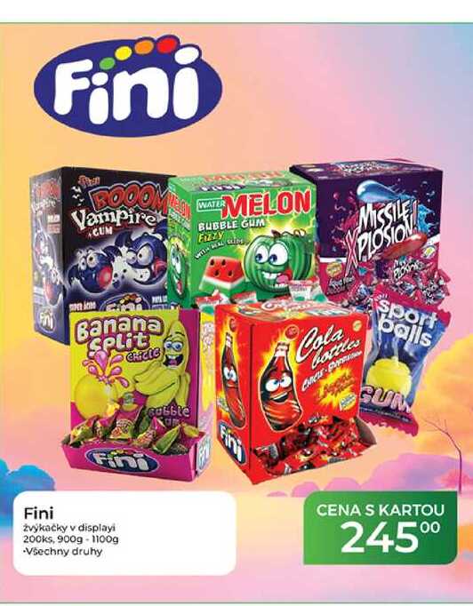 Fini žvýkačky v displayi 200ks, 900g-1100g