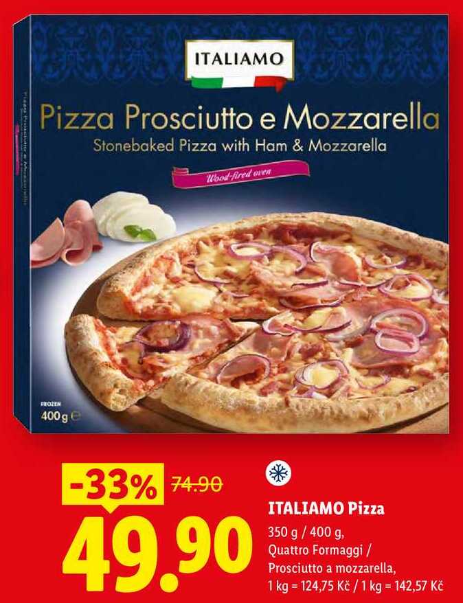 ITALIAMO Pizza, 350 g / 400 g, Quattro Formaggi / Prosciutto a mozzarella