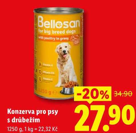 Konzerva pro psy s drůbežím 1250 g