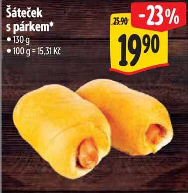 Šáteček s párkem, 130 g