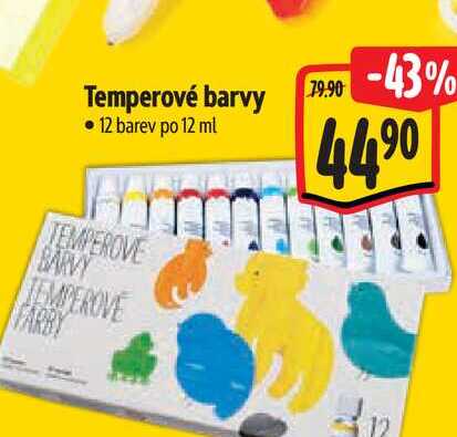 Temperové barvy • 12 barev  