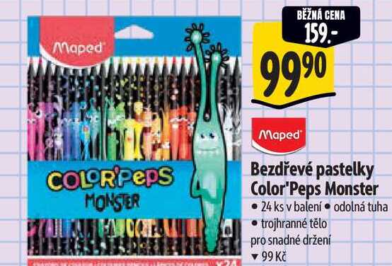 Maped Bezdřevé pastelky Color'Peps Monster 24 ks