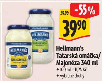 Hellmann's Tatarská omáčka/Majonéza, 340 ml