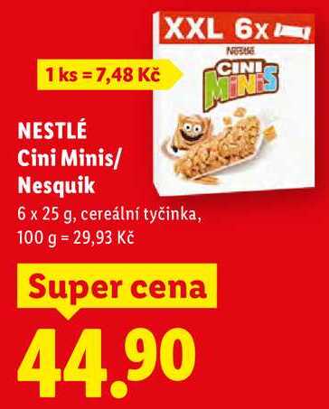 NESTLÉ Cini Minis/ Nesquik, 6 x 25 g