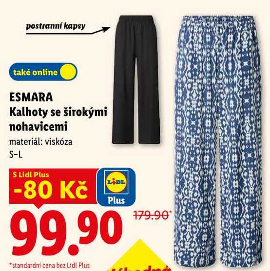 ESMARA Kalhoty se širokými nohavicemi