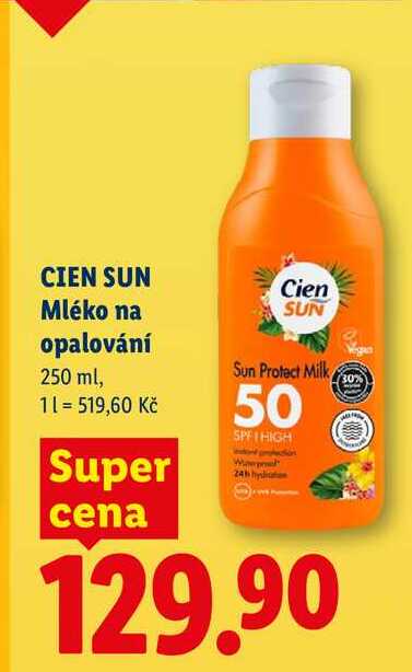 Mléko na opalování CIEN SUN, 250 ml