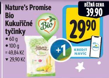 Nature's Promise Bio Kukuřičné Bio tyčinky, 60 g