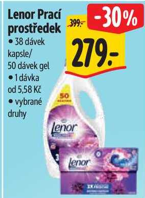 Lenor Prací prostředek, 38 dávek kapsle/50 dávek gel Albert