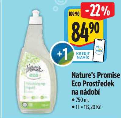 Nature's Promise Eco Prostředek na nádobí, 750 ml Albert