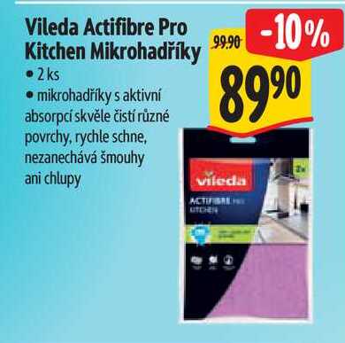Vileda Actifibre Pro Kitchen Mikrohadříky, 2 ks Albert