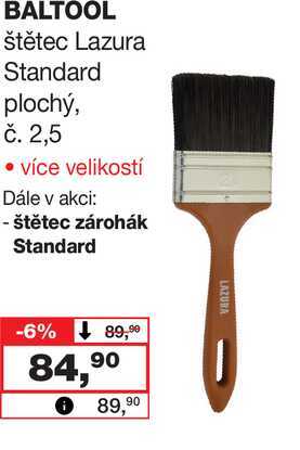 BALTOOL štětec Lazura Standard plochý, č. 2,5