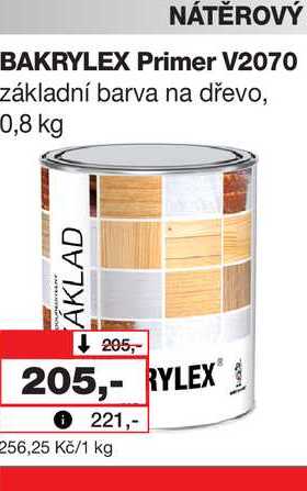 BAKRYLEX Primer V2070 základní barva na dřevo, 0,8 kg Barvy a laky drogerie 