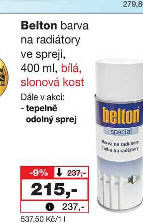 Belton barva na radiátory ve spreji, 400 ml, bílá, slonová kost